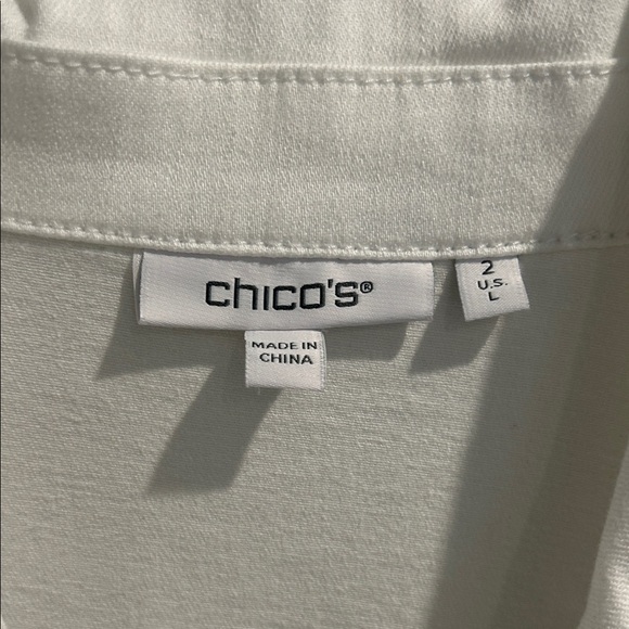 Chico's Jean Jacket with Embroidered Eyelet Sleeve - Picture 2 of 6